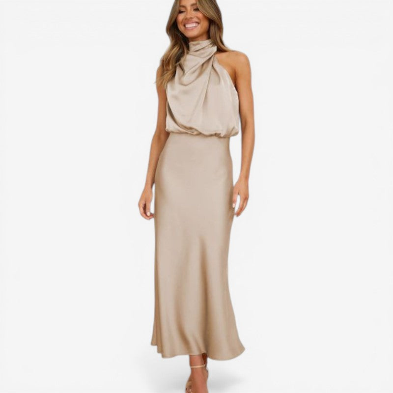 Women’s sleeveless mock neck midi dress