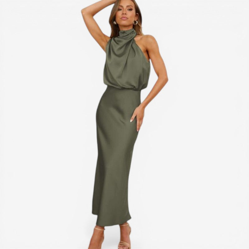 Women’s sleeveless mock neck midi dress