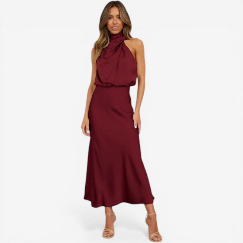 Women’s sleeveless mock neck midi dress