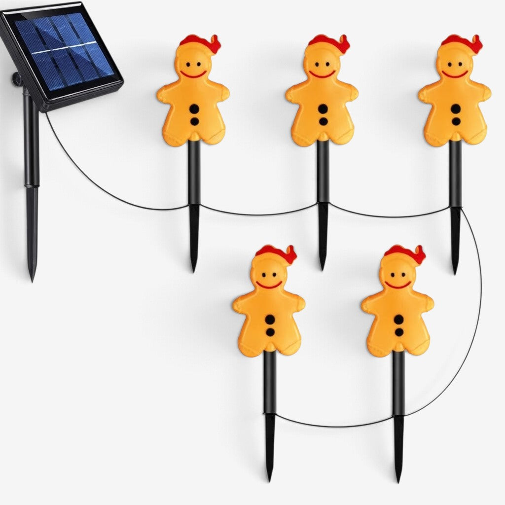 MerryGinger - Led Garden Stake Lights With Gingerbread Design