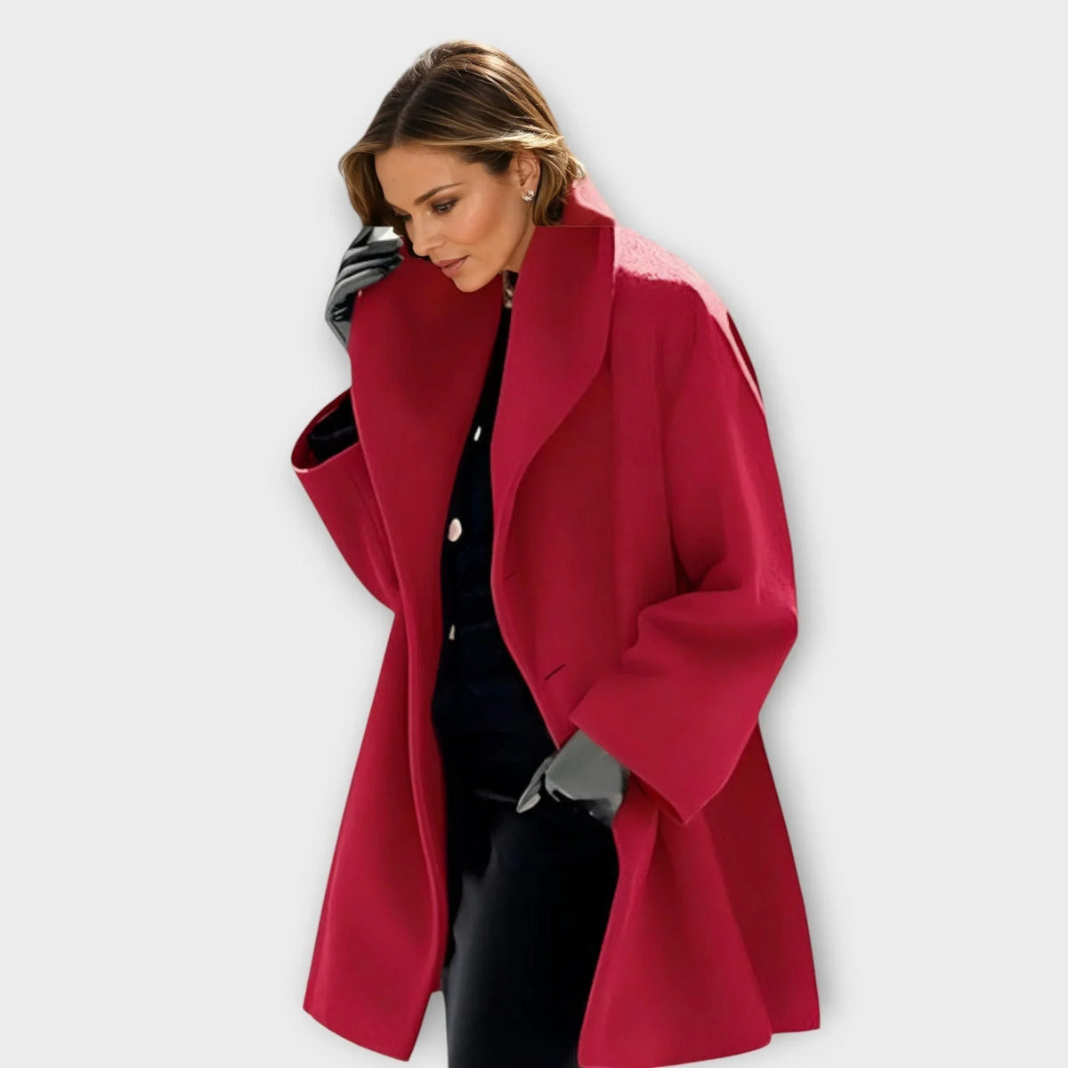 Overlyn - Long Coat with Wide Lapels