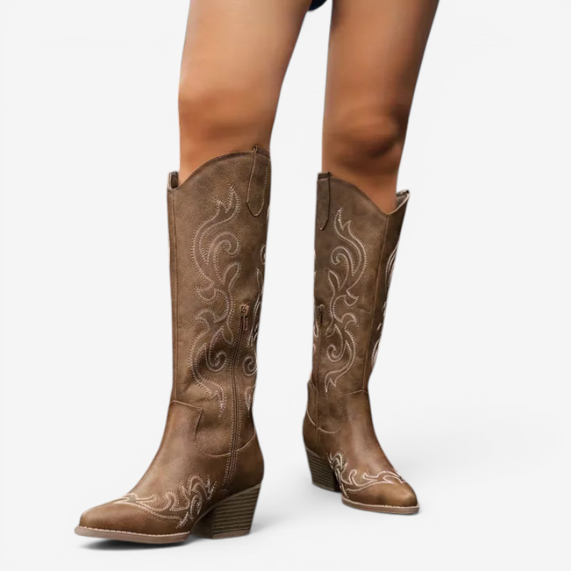 Elegant Women's Round Toe High Heel Boots