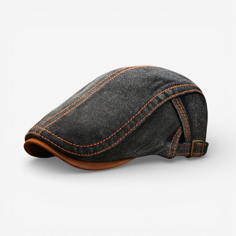 Ian – Flat Cap with Adjustable Buckle Design