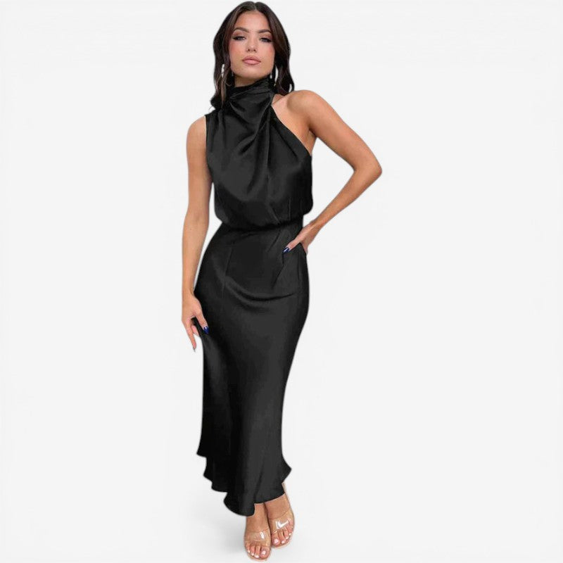 Women’s sleeveless mock neck midi dress