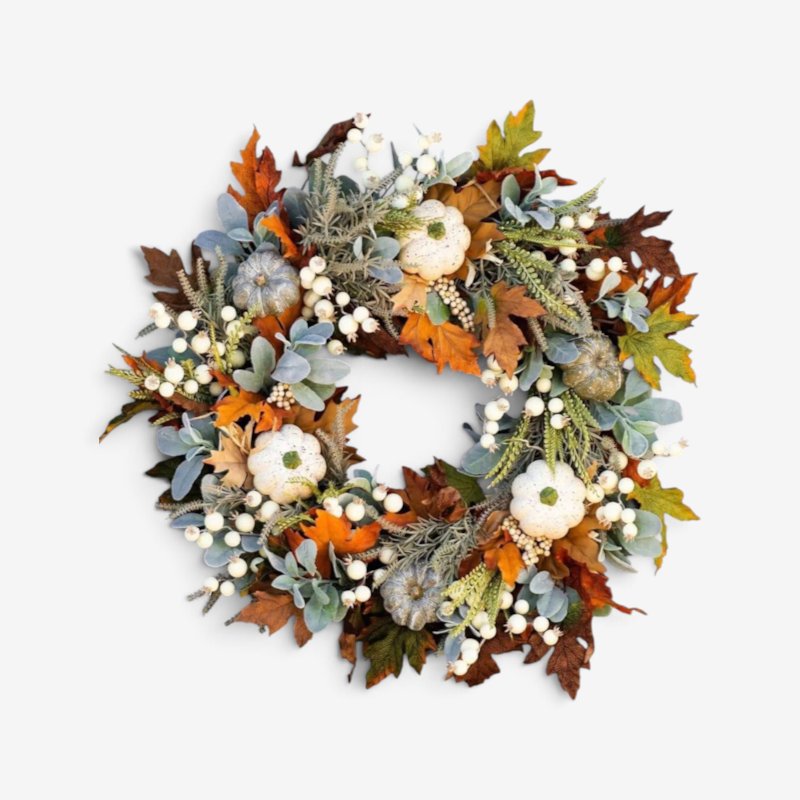 Vibrant Handmade Autumn Leaf Wreath