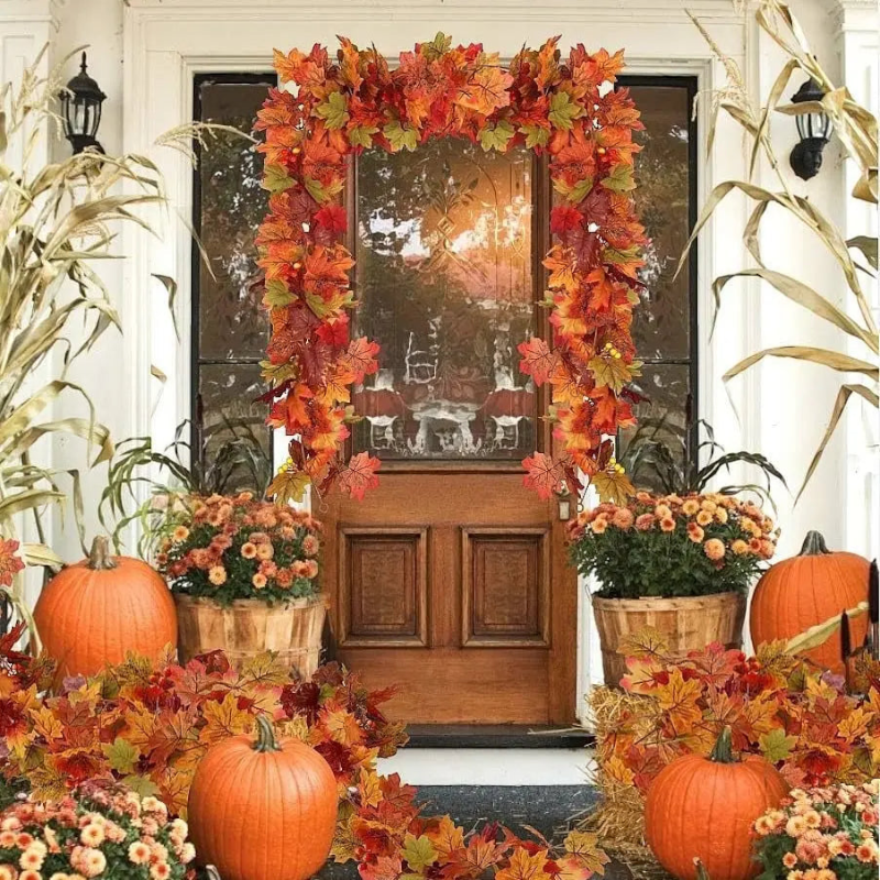 Vibrant Handmade Autumn Leaf Wreath