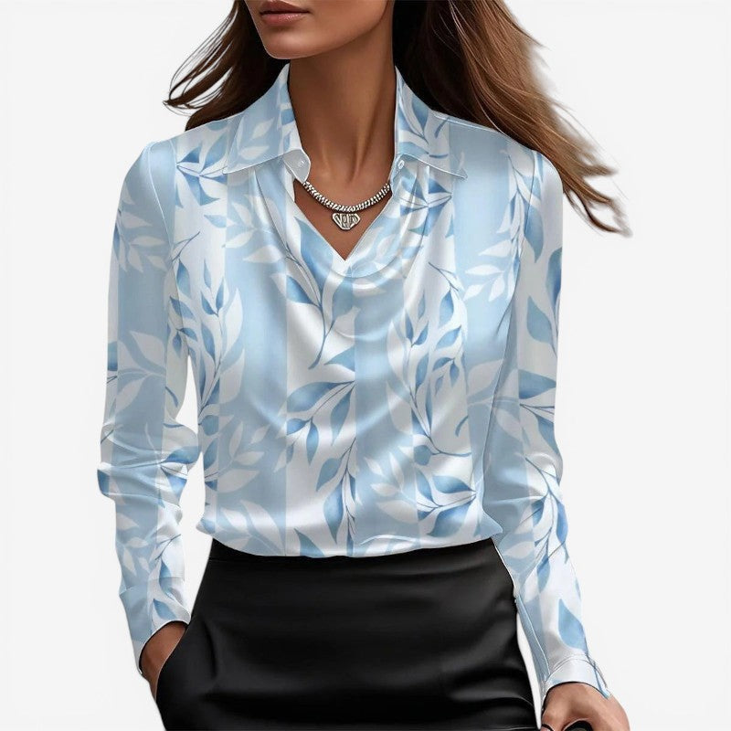 Women’s High Collar Slim Fit Blouse