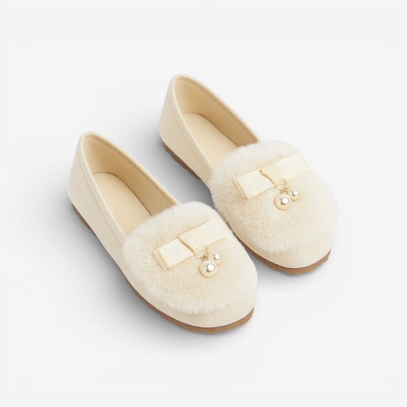 Taylor – Round Toe Fur Slippers With Slip On Design