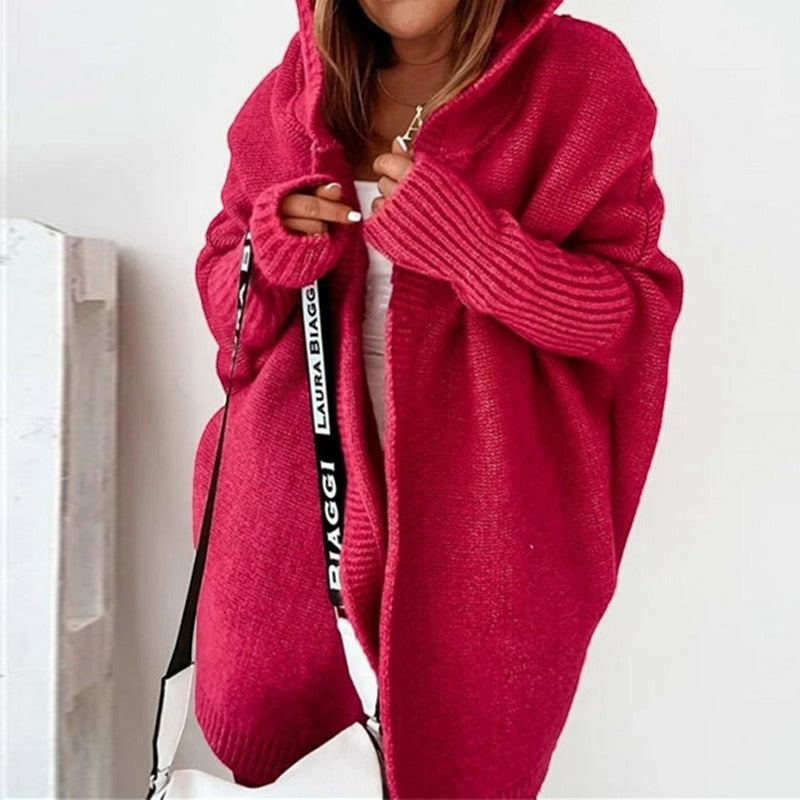 Womens Hooded Knit Cardigan