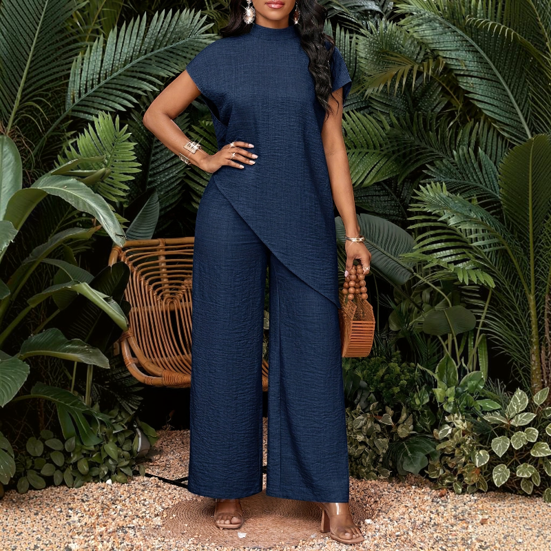 Stylish Women's Round Neck Two-Piece Set