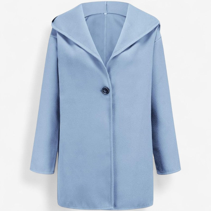 Amelia – Getailleerde Trenchcoat met Capuchon en Enkelvoudige Knopensluiting Velani