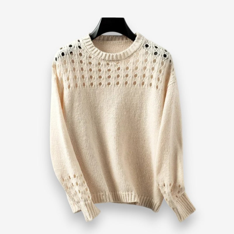 Ella – Long Sleeve Sweater with Ribbed and Round Neck