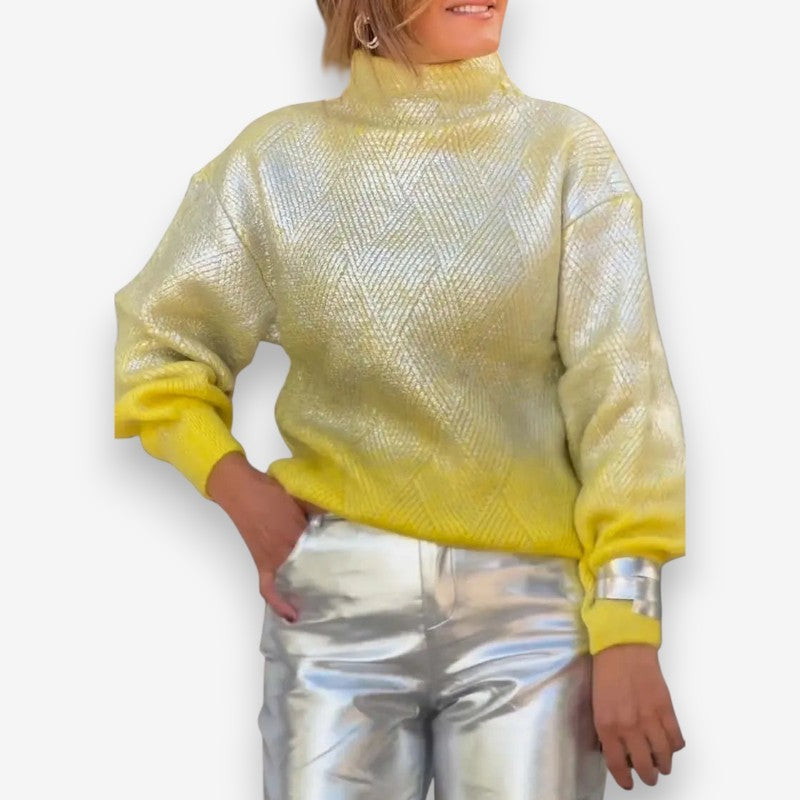 Ava – Long Sleeve Sweater with Pullover Collar Design