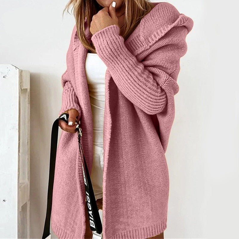 Womens Hooded Knit Cardigan