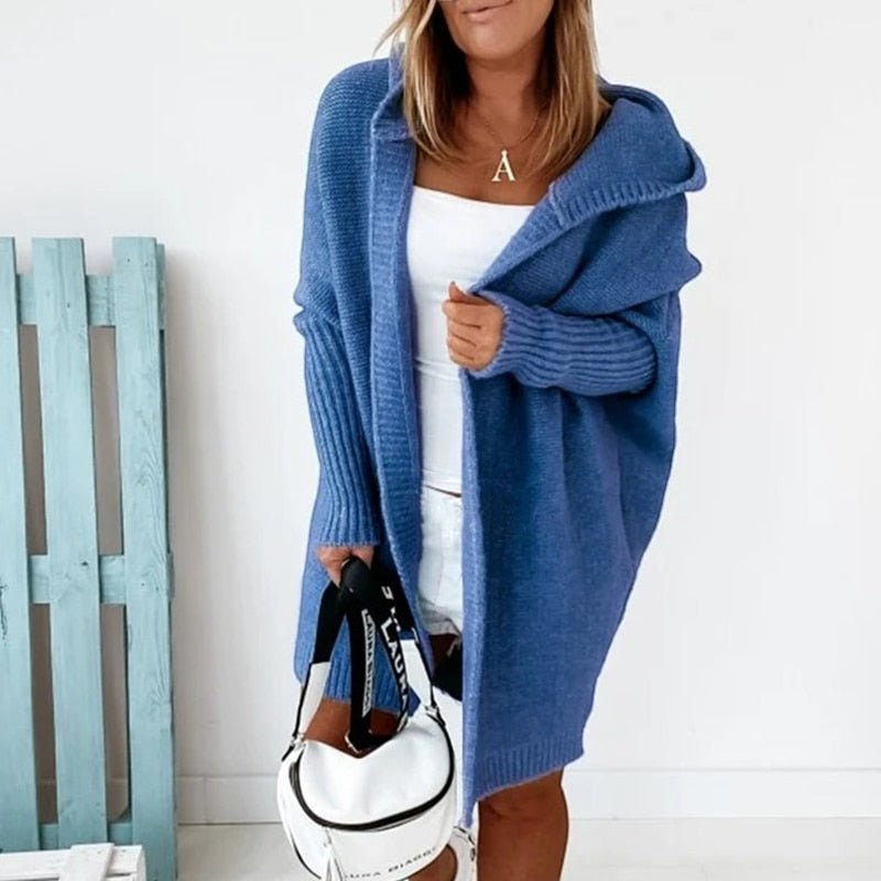 Womens Hooded Knit Cardigan