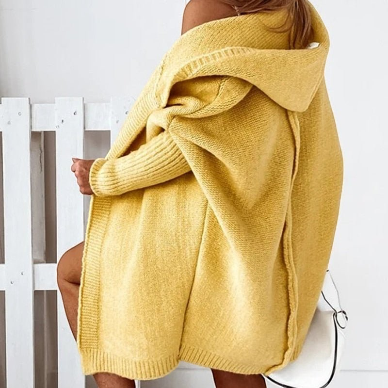 Womens Hooded Knit Cardigan