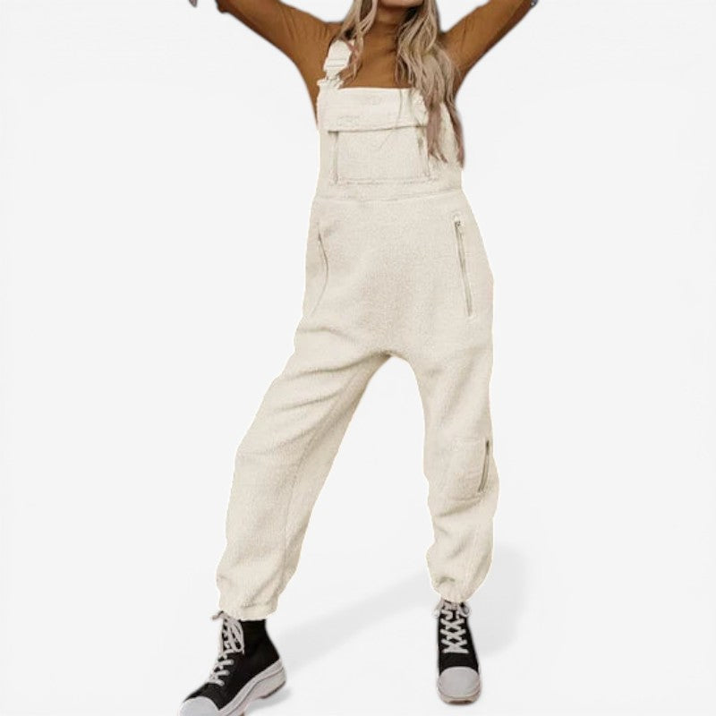 Women’s Fleece Jumpsuit with Adjustable Straps