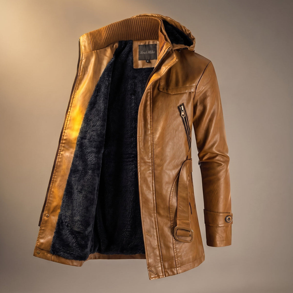 Warmth - Mid-Length Hooded Jacket with High Collar