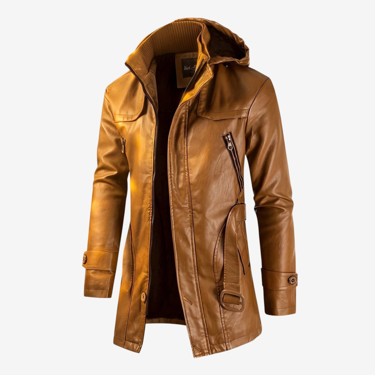 Warmth - Mid-Length Hooded Jacket with High Collar