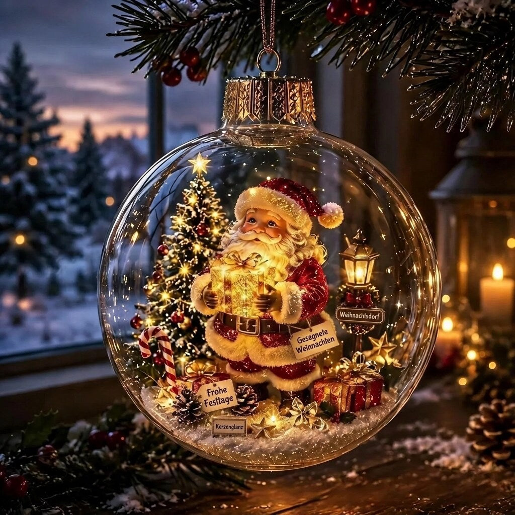 ChristmasNook - LED Christmas Ornament with Miniature Holiday Scene
