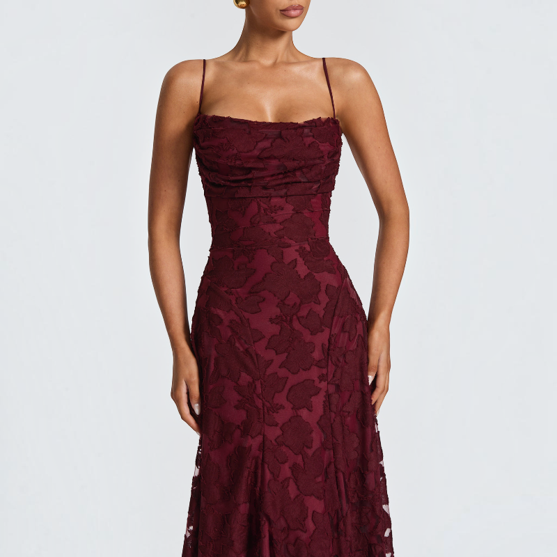 Women's Elegant Square Neck Backless Maxi Dress