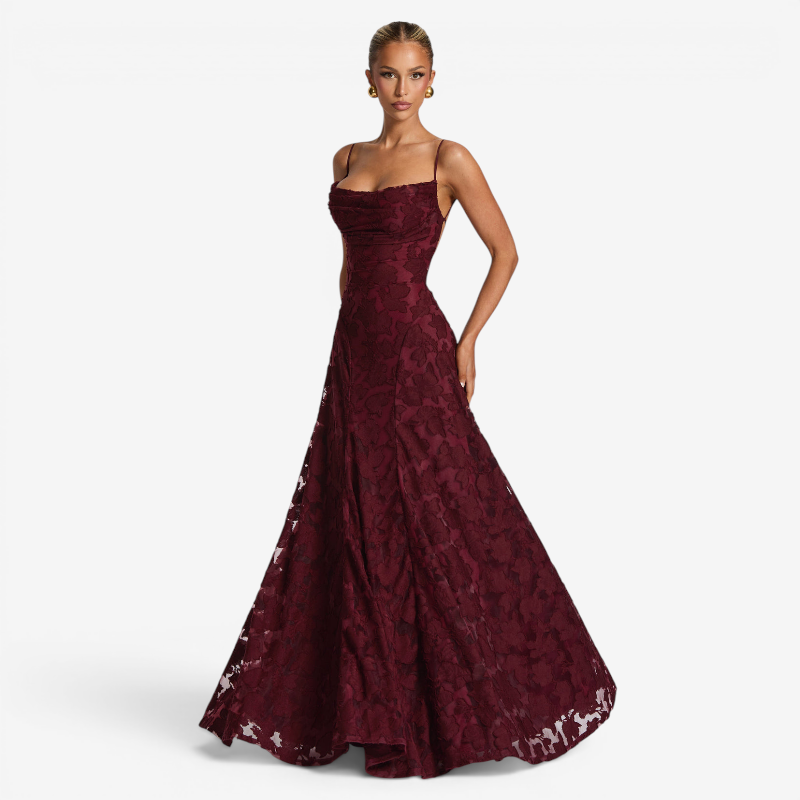 Women's Elegant Square Neck Backless Maxi Dress