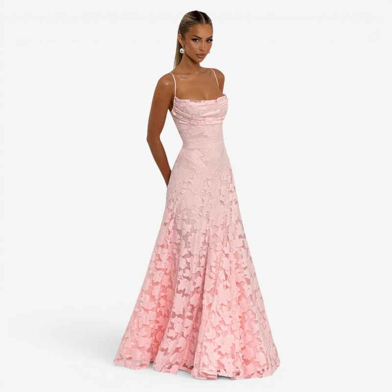 Women's Elegant Square Neck Backless Maxi Dress