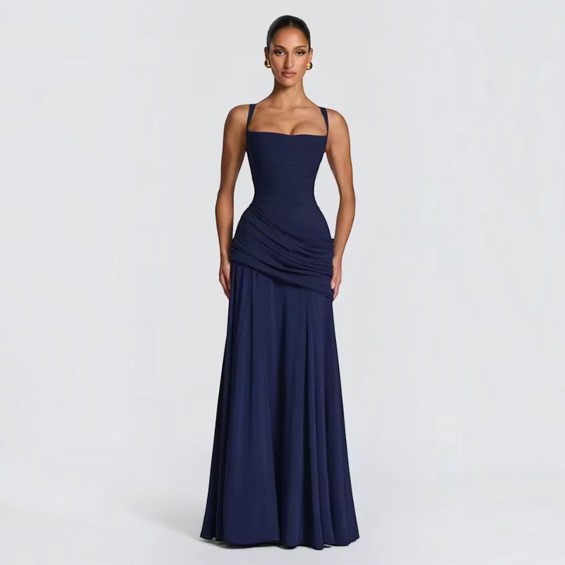 Elegant Women's Spaghetti Strap Bodycon Maxi Dress