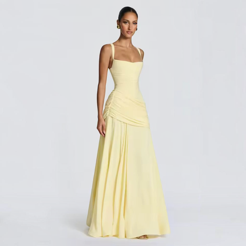 Elegant Women's Spaghetti Strap Bodycon Maxi Dress