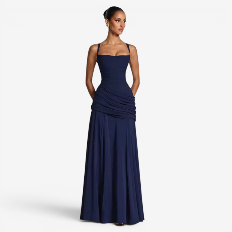 Elegant Women's Spaghetti Strap Bodycon Maxi Dress