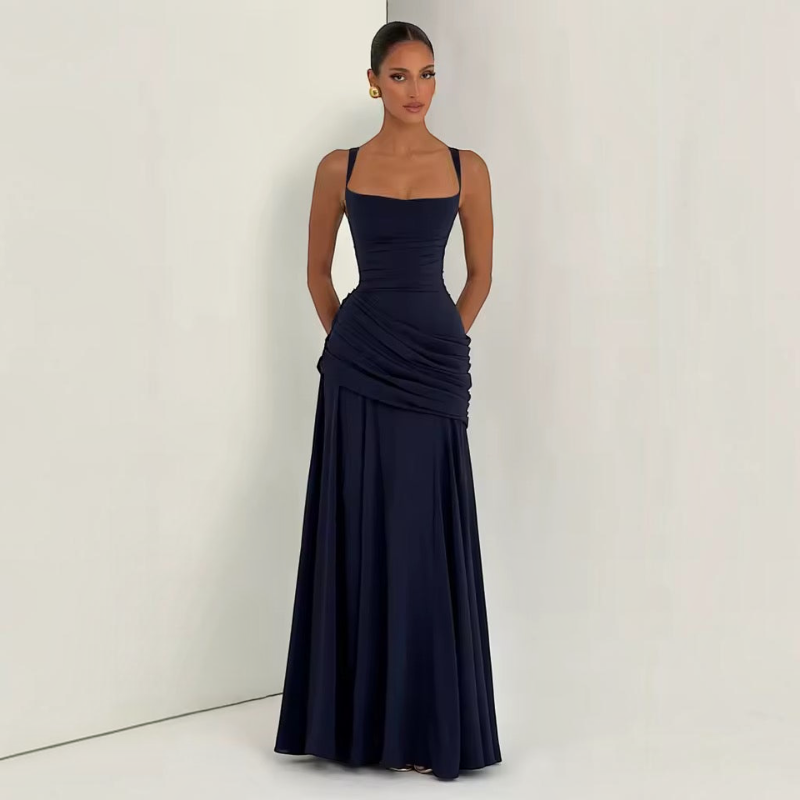 Elegant Women's Spaghetti Strap Bodycon Maxi Dress