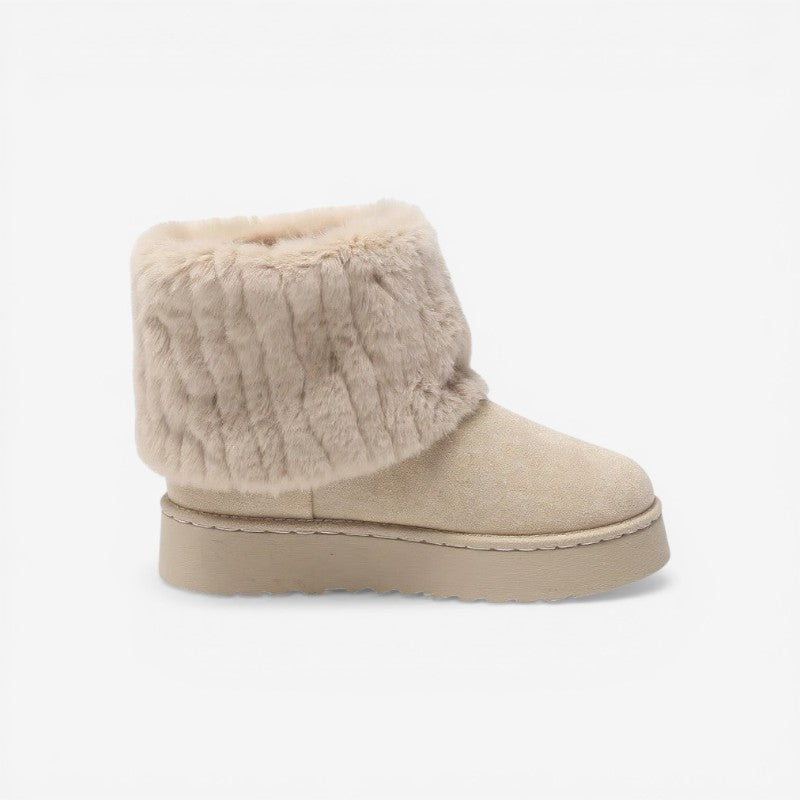 Women Ankle Boots Striped Design Non Slip Soles