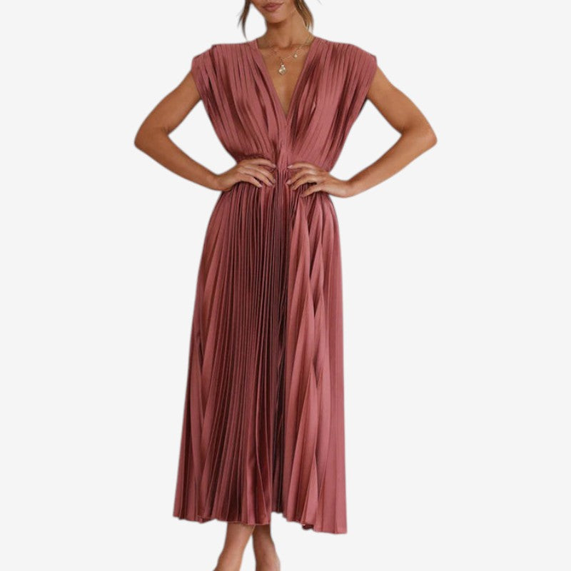 Women Sleeveless V-Neck Dress