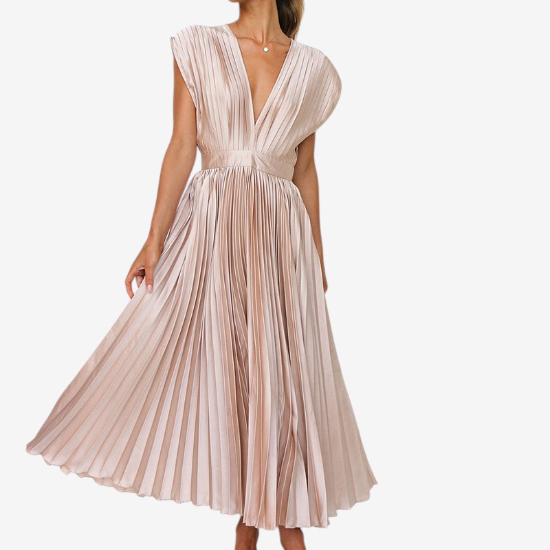 Women Sleeveless V-Neck Dress