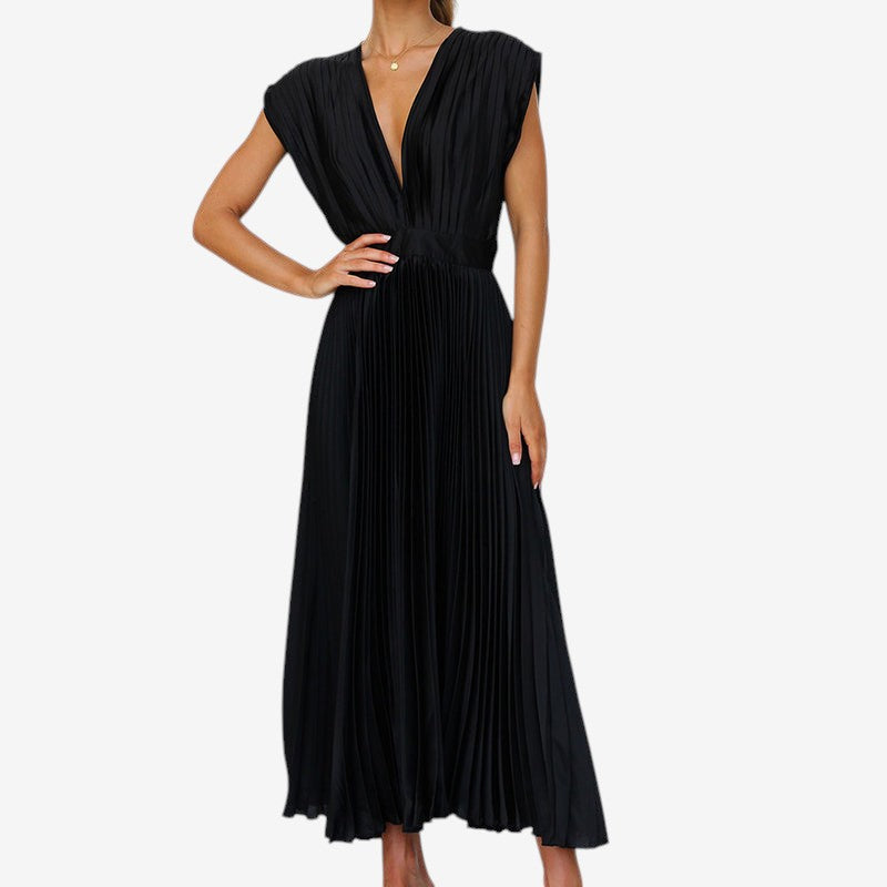 Women Sleeveless V-Neck Dress