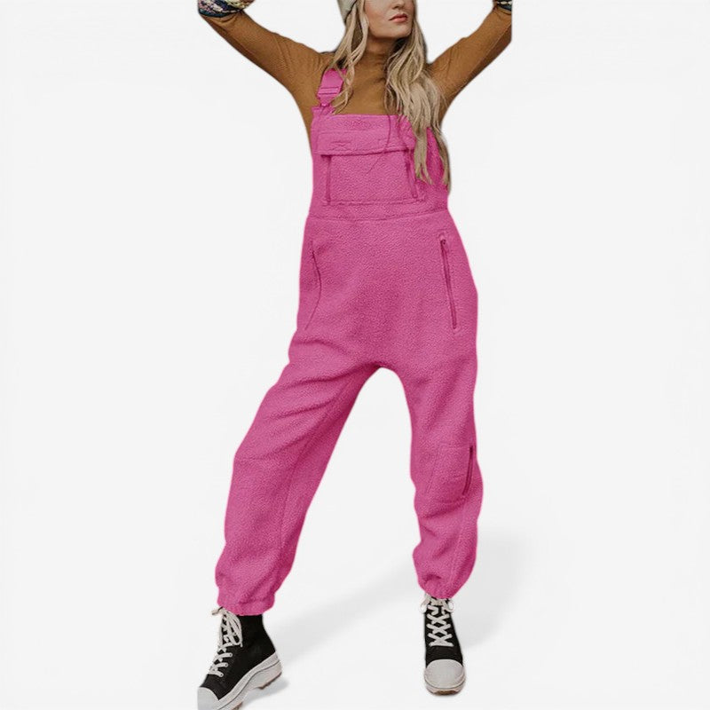 Women’s Fleece Jumpsuit with Adjustable Straps