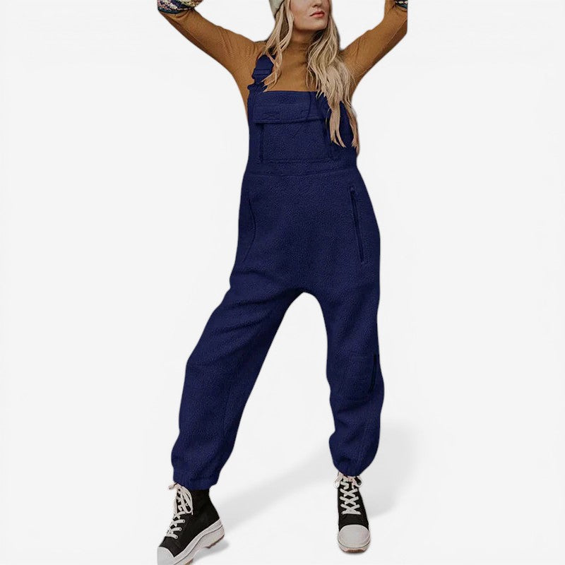 Women’s Fleece Jumpsuit with Adjustable Straps