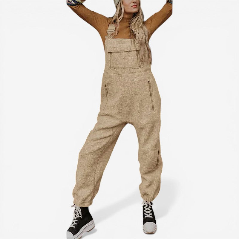 Women’s Fleece Jumpsuit with Adjustable Straps