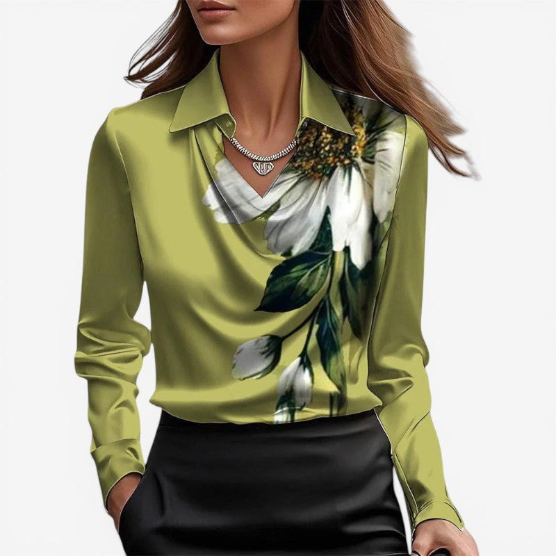 Women’s High Collar Slim Fit Blouse
