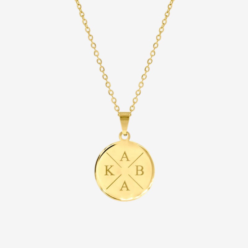 Round Pendant Necklace with Adjustable Chain