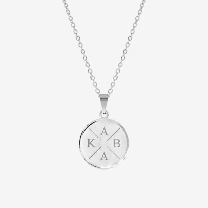 Round Pendant Necklace with Adjustable Chain