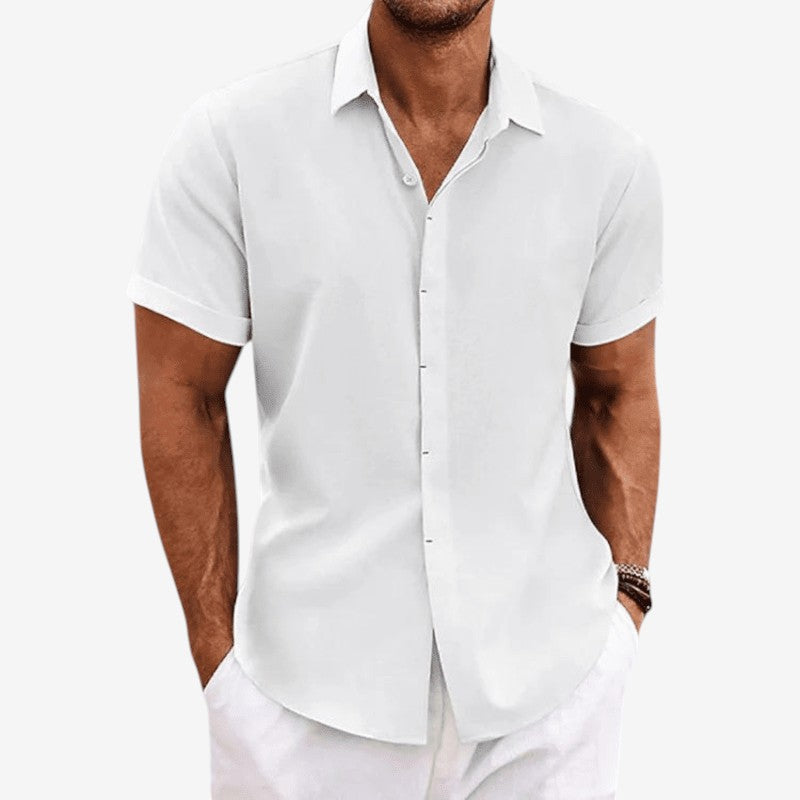 Men's Stylish Slim Fit Short Sleeve Button-Up Shirt