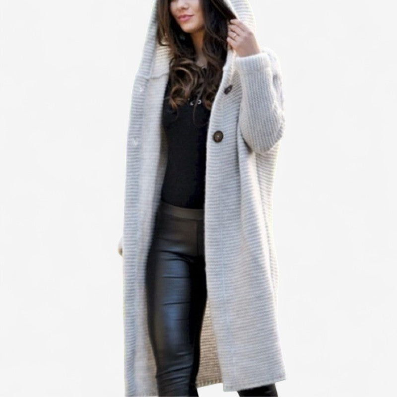 Evelyn – Gebreide Jas met Lange Mouwen en Capuchon Velani