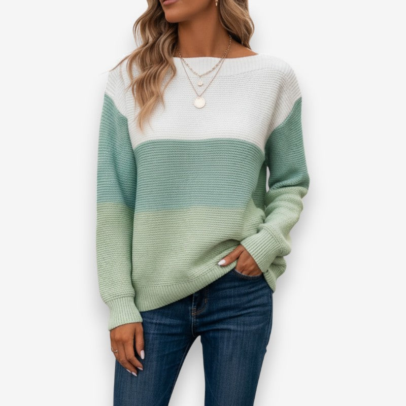 Mia – Long Sleeve Sweater with Round Neck Design