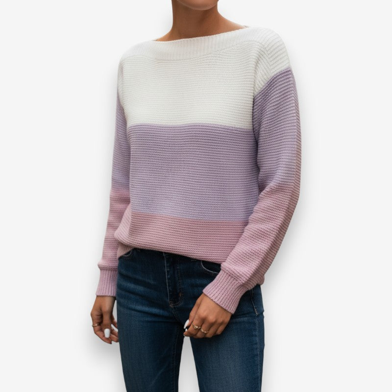 Mia – Long Sleeve Sweater with Round Neck Design