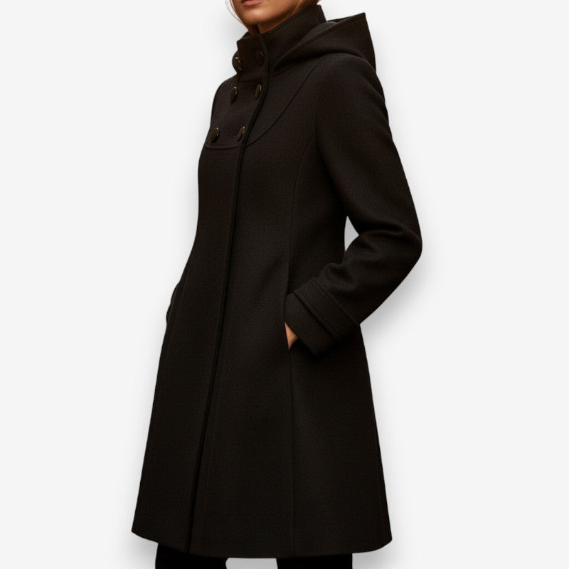 Clara – Long Sleeve Jacket with Button Detail and Hoodie