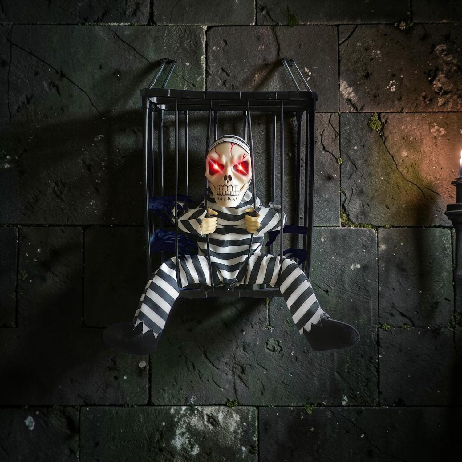 Motion-Activated Skeleton Prisoner Decoration