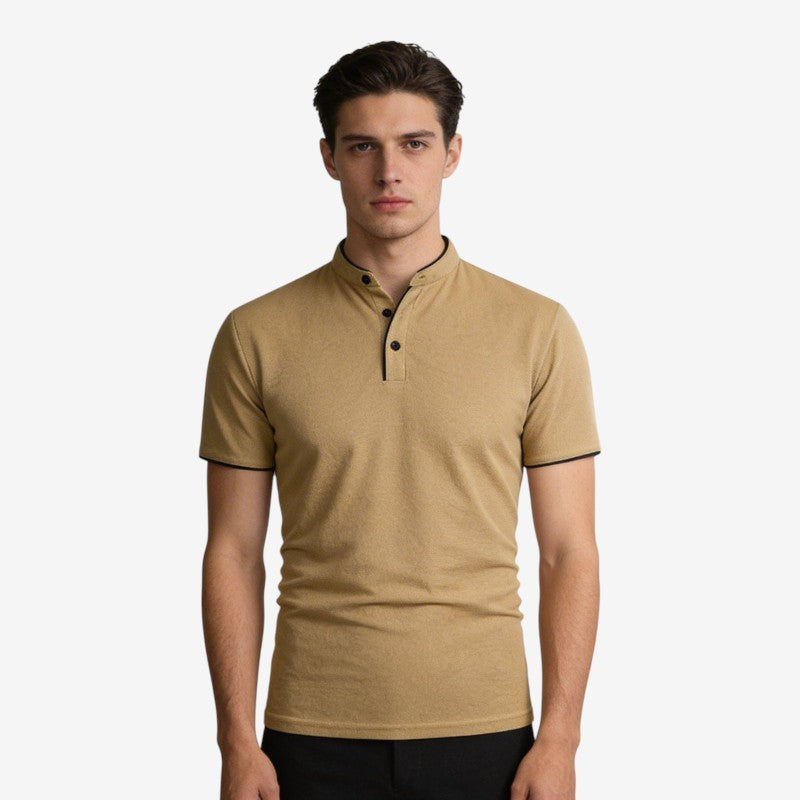Men's Short Sleeve Stand Collar Polo Shirt