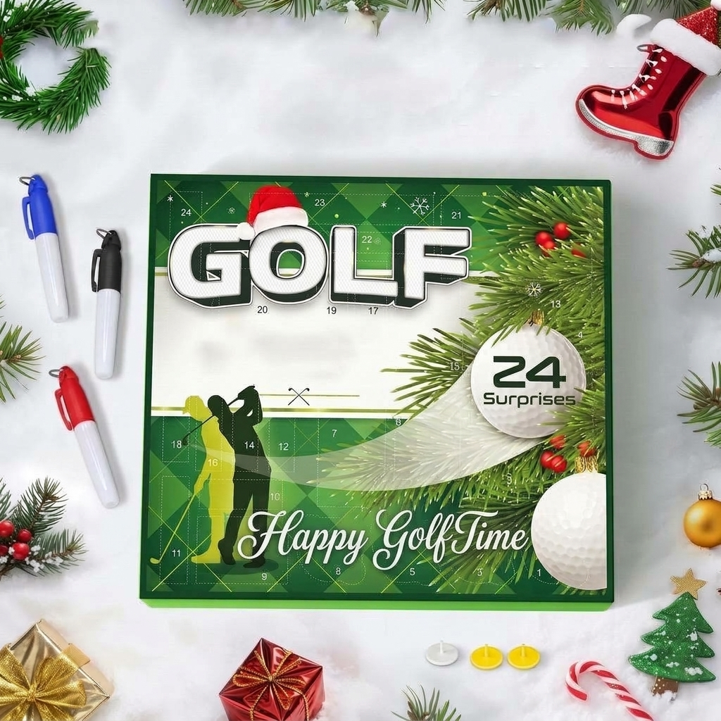 TeeTreasure - Golf Advent Calendar with 24-Piece Golf Accessories Set