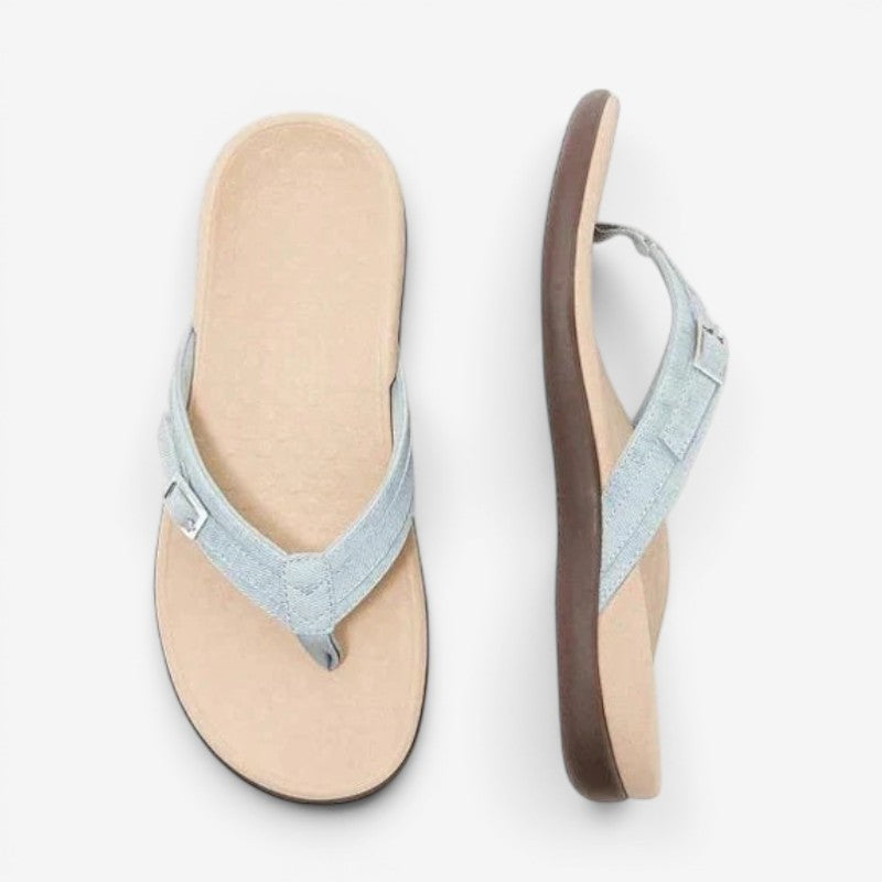 Decorative Buckle Flip-Flop Slippers